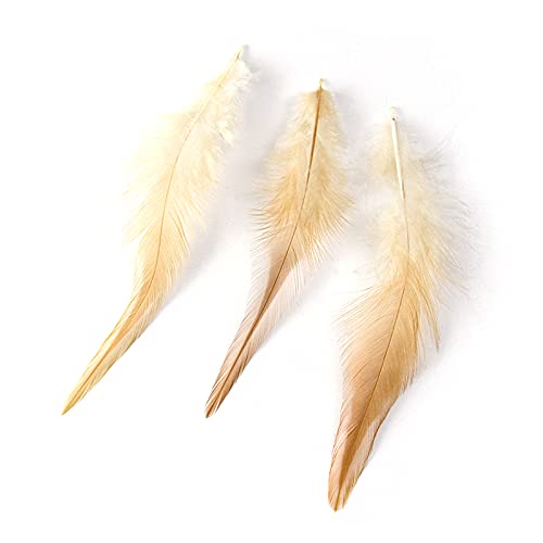 FEARAFTS Rooster Saddle Feathers for Crafts Decoration DIY Jewelry Making Dream Catcher Accessories Pack of 100 (Natural)