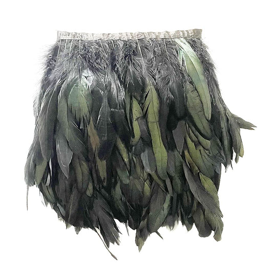 Black 5yard 5-7inch Rooster Feather Fringe Trim for Dress Sewing Crafts Costumes Accessories Party Supplies Festival Decoration