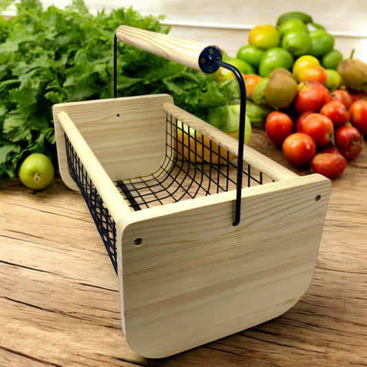 Garden Harvest Basket Large Vegetable Hod for Gardeners - Maine Hod Garden Basket with Rotating Handle Makes Washing Your Fruits and Veggies a Breeze | Reinforced Frame