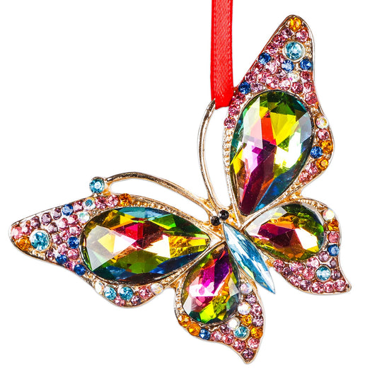 WaaHome Butterfly Christmas Ornaments 2025 - Metal Monarch Butterfly Keepsake Christmas Tree Ornaments Decorations, Colorful Butterflies Xmas Ornament Gifts for Women Girls Mom Sisters